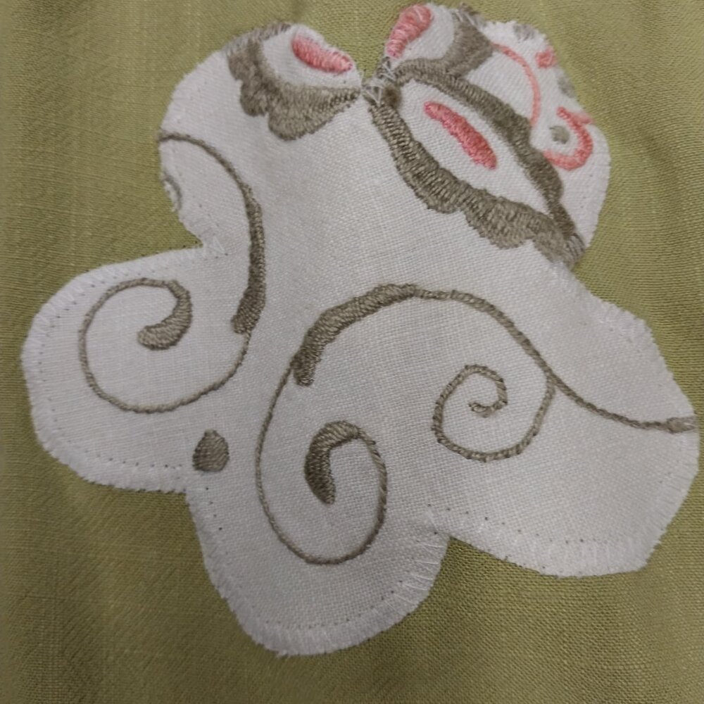 3572 Size L Umgee Upcycled Lace Trim Dress with Appliqued Flowers. NWT. - Picture 3 of 7